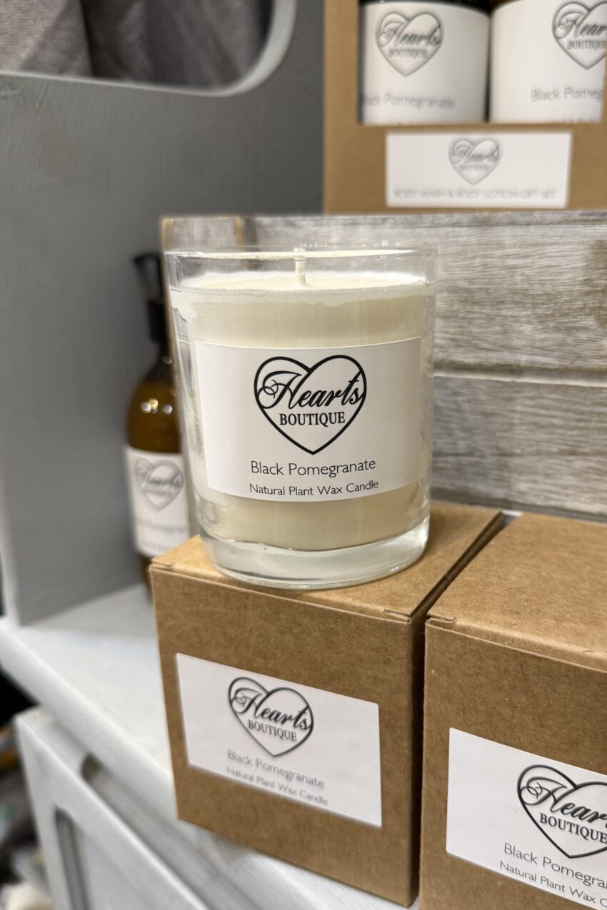 Our Pomegranate Candle on display.