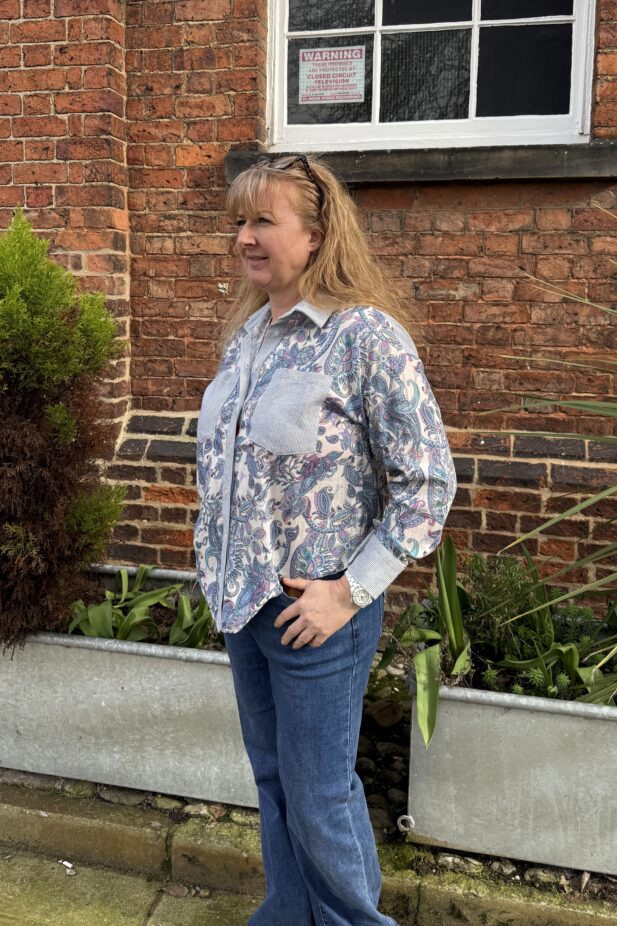 Blue Paisley and Stripe Shirt - April Vintage