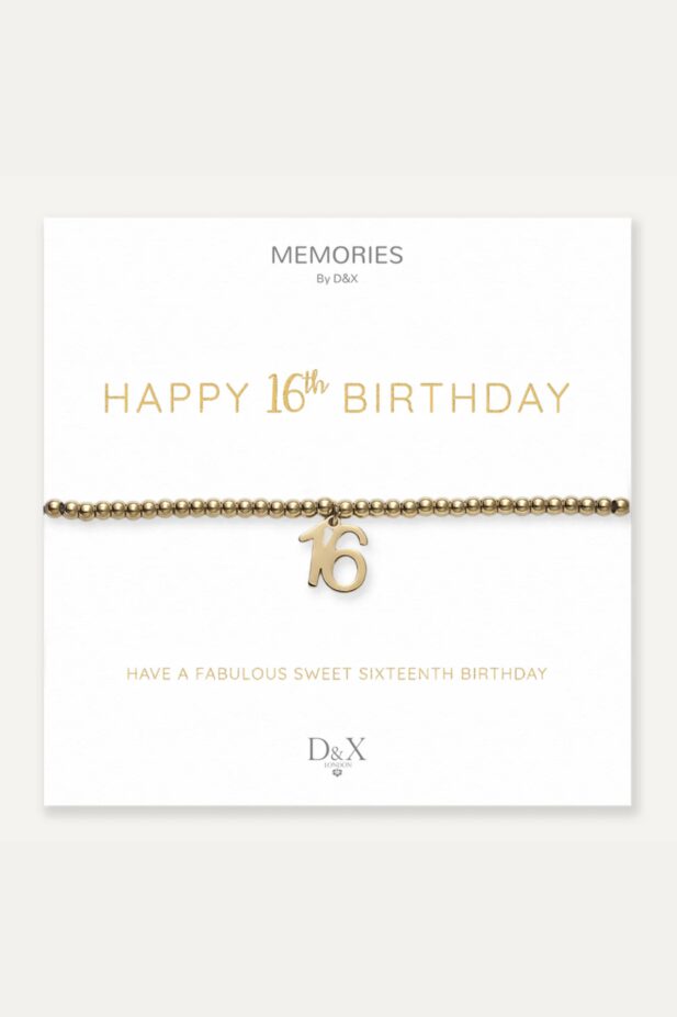 Memories: "HAPPY 16TH BIRTHDAY" | Bracelet | Gold