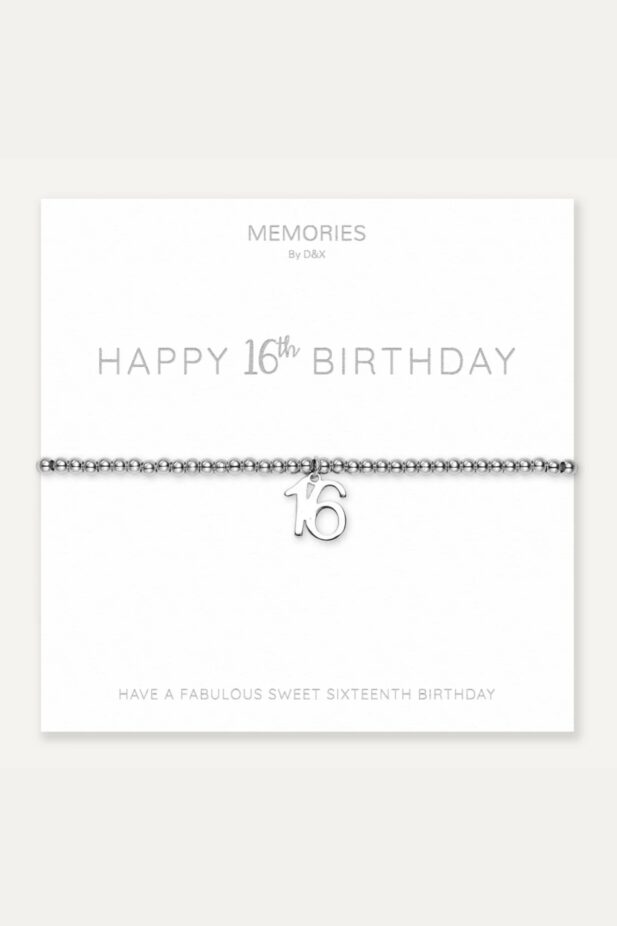 Memories: "HAPPY 16TH BIRTHDAY" | Bracelet | White Gold