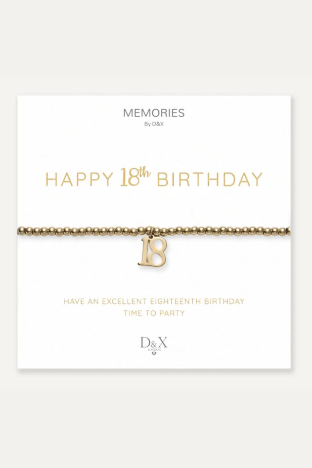 Memories: "HAPPY 18TH BIRTHDAY" | Bracelet | Gold