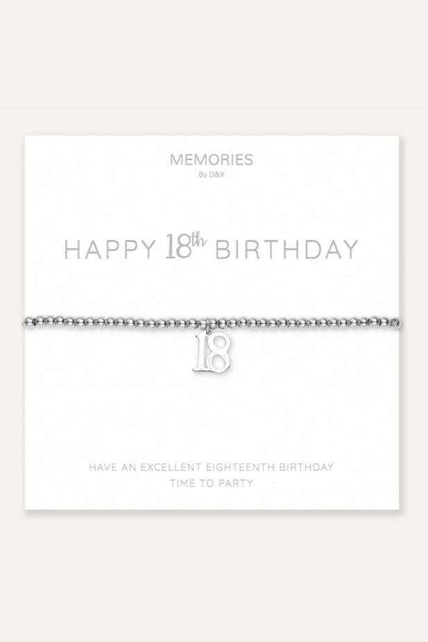 Memories: "HAPPY 18TH BIRTHDAY" | Bracelet | White Gold