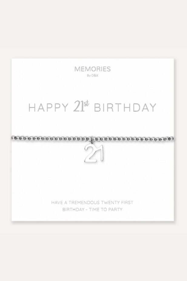 Memories: "HAPPY 21ST BIRTHDAY" | Bracelet | White Gold