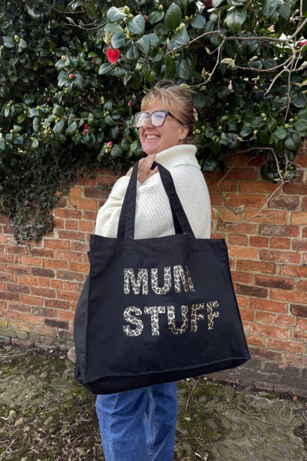 Black & Leopard "Mum Stuff" Print Tote Bag