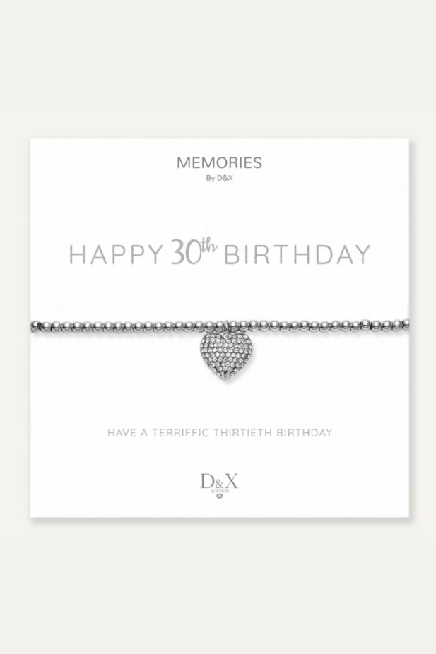 Memories: "HAPPY 30TH BIRTHDAY" | Bracelet | White Gold