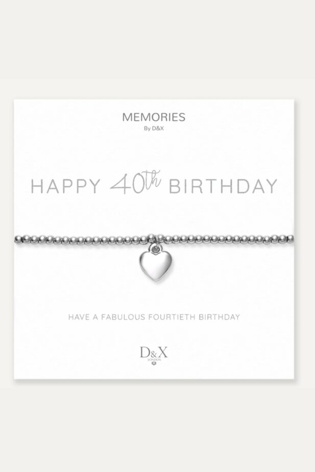 Memories: "HAPPY 40TH BIRTHDAY" | Bracelet | White Gold