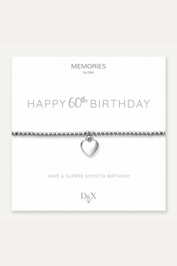 Memories: "HAPPY 60TH BIRTHDAY" | Bracelet | White Gold